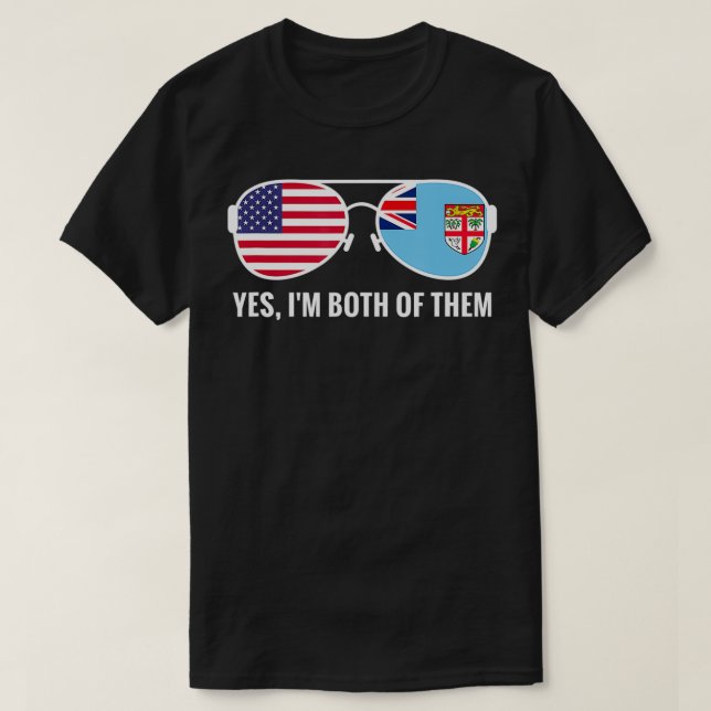 T-shirt États-Unis Drapeau Fidji lunettes de soleil Fijian (Design devant)