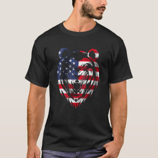 T-shirt États-Unis Drapeau Lion Patriot États-Unis