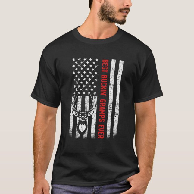 T-shirt États-Unis Drapeau meilleur Buckin' Gramps jamais  (Devant)