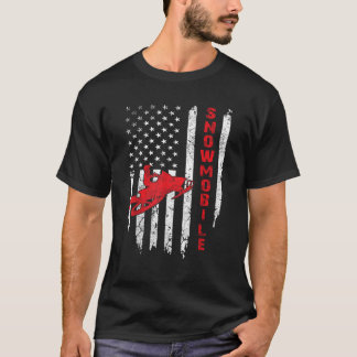 T-shirt Etats-Unis Drapeau Motoneige Motoneige Motoneige M