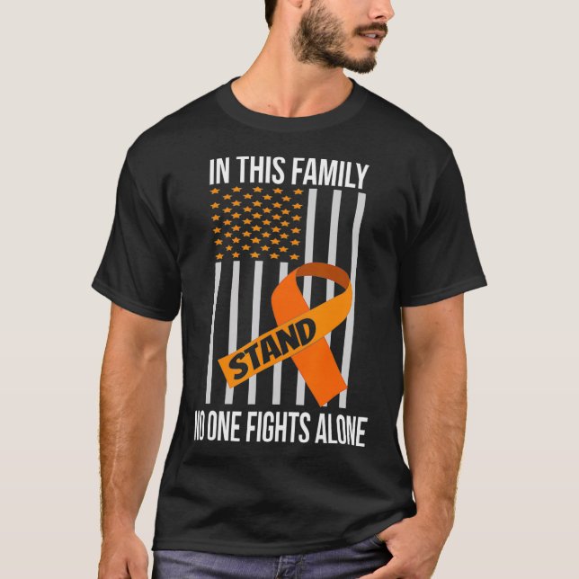 T-shirt États-Unis Drapeau Orange Ribbon Kidney Cancer Sen (Devant)
