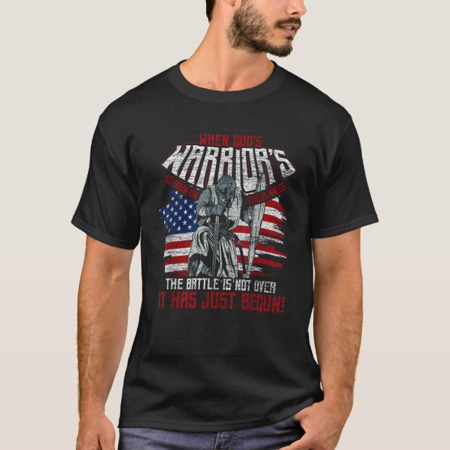T-shirt États-Unis Drapeau Quand Les Guerriers Des Dieux D (Devant)