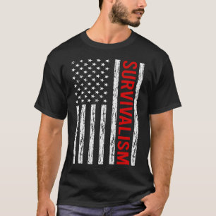 T-shirt États-Unis Drapeau Survivalisme Prepper Survival