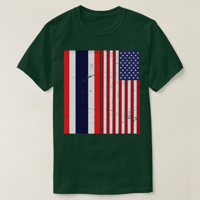 T-shirt États-Unis Drapeau Thaïlande (Design devant)