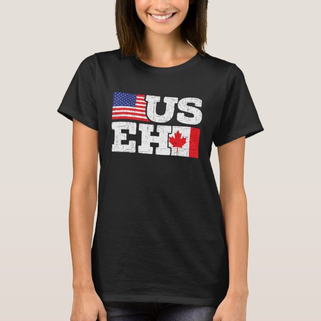 T-shirt États-Unis EH Canada Amérique Drapeau Feuille d'ér (Devant)