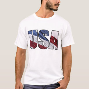 T-shirt États-Unis en rouge blanc et bleu drapeau patrioti
