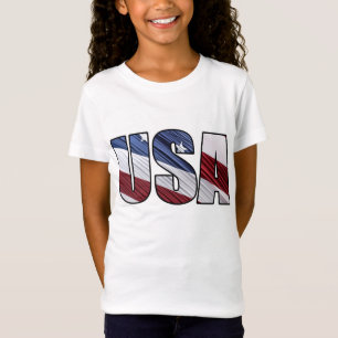 T-Shirt États-Unis en rouge blanc et bleu drapeau patrioti