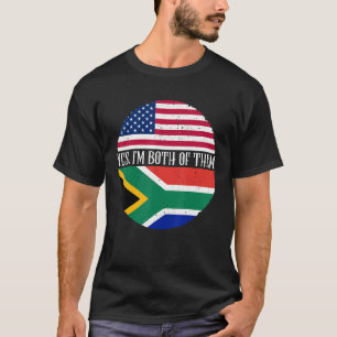 T-shirt Etats-Unis et Afrique du Sud drapeaux Oui Je suis