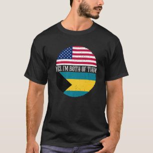 T-shirt États-Unis et Bahamas drapeaux Vintages Oui Je sui