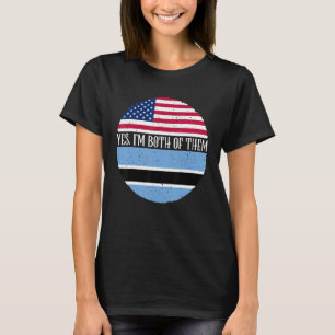 T-shirt Etats-Unis et Botswana drapeaux Vintages Oui Je su