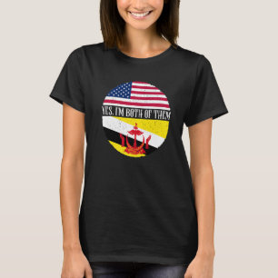 T-shirt Etats-Unis et Brunei drapeaux Vintages Oui Je suis