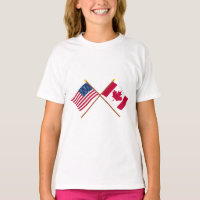 États-Unis et Canada Drapeaux croisés