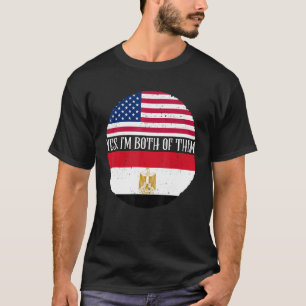 T-shirt Etats-Unis et Egypte Drapeaux Vintages Oui Je suis