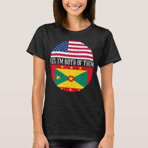 T-shirt États-Unis et Grenade drapeaux Vintages Oui Je sui