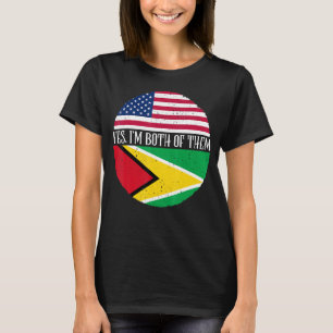 T-shirt Etats-Unis et Guyana drapeaux Vintages Oui Je suis