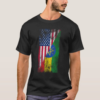T-shirt États-Unis Éthiopie drapeaux États-Unis d'Amérique