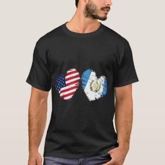 T-shirt États-Unis Guatemala Drapeau Heart Valentines Day