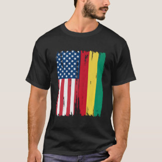 T-shirt États-Unis Guinée Semi-Américaine Drapeau Racines