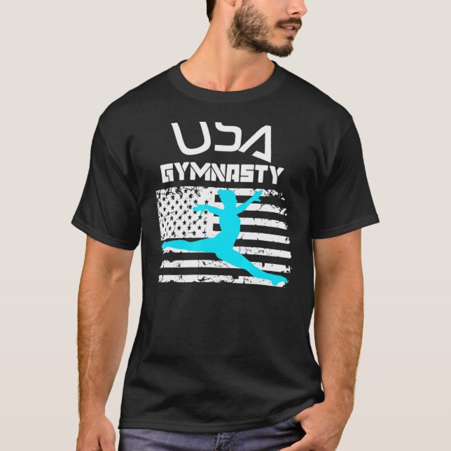 T-shirt États-Unis Gymnasty Gymnast Drapeau américain Jeux (Devant)