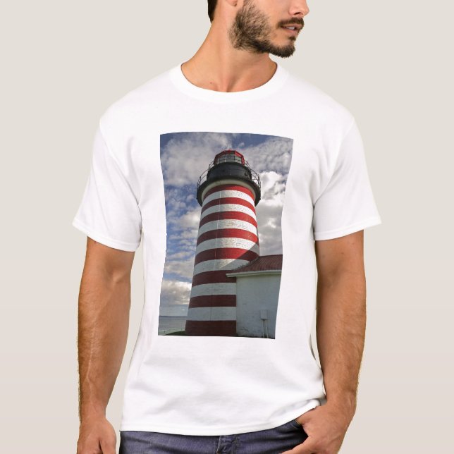 T-shirt États-Unis, Maine, Lubec. Phare de West Quoddy Hea (Devant)