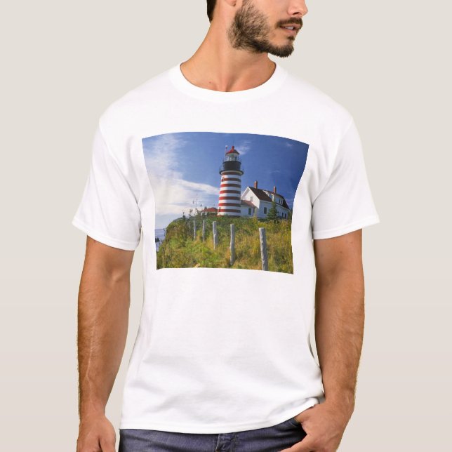 T-shirt États-Unis, Maine, Lubec. Phare de West Quoddy Hea (Devant)