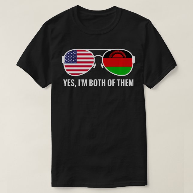 T-shirt États-Unis Malawi Drapeau Lunettes de soleil Malaw (Design devant)
