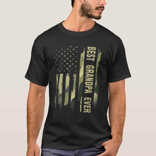 T-shirt États-Unis Meilleur grand-père jamais drapeau amér (Devant)