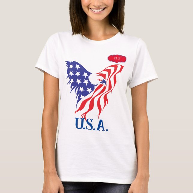 T-shirt "États-Unis" Monogramme (Devant)
