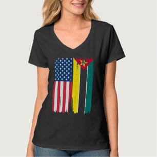 T-shirt États-Unis Mozambique Semi-américain Drapeau Racin