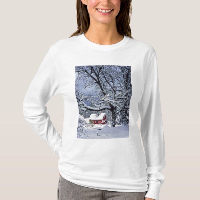 T-shirt États-Unis, Oregon, comté de Clackamas. Neige fraî (Devant)