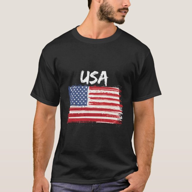 T-shirt États-Unis Patriotique Avec Drapeau Américain Des  (Devant)
