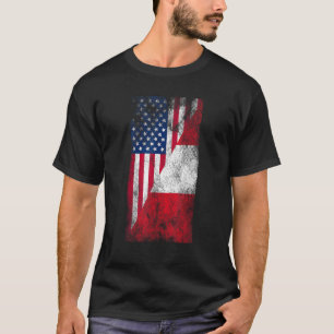 T-shirt États-Unis Pérou Drapeaux États-Unis d'Amérique Pé
