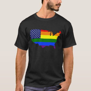 T-SHIRT ETATS-UNIS PERSONNALISABLES DE L'ÉGALITÉ RAINBOW U