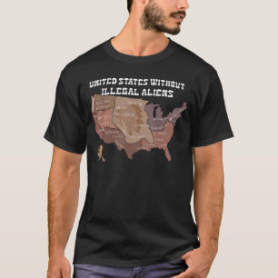 T-shirt États-Unis sans étrangers illégaux Carte USA drôle