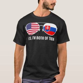 T-shirt États-Unis Slovaquie Drapeau Lunettes de soleil pa