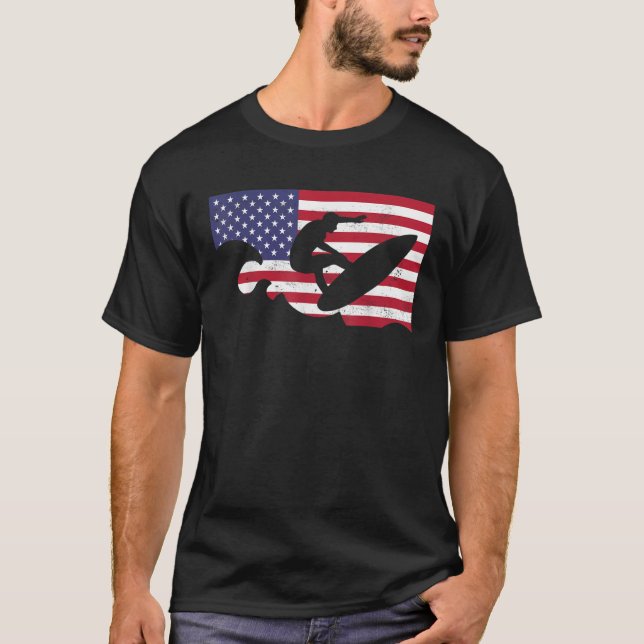 T-shirt États-Unis Summer Sport Games Surfing 2021 drapeau (Devant)