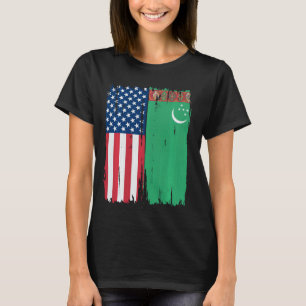 T-shirt États-Unis Turkménistan Semi-américain Drapeau Rac
