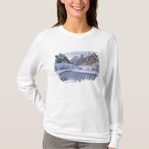 T-shirt États-Unis, Utah, Zion NP. Neige fraîche sur le ca