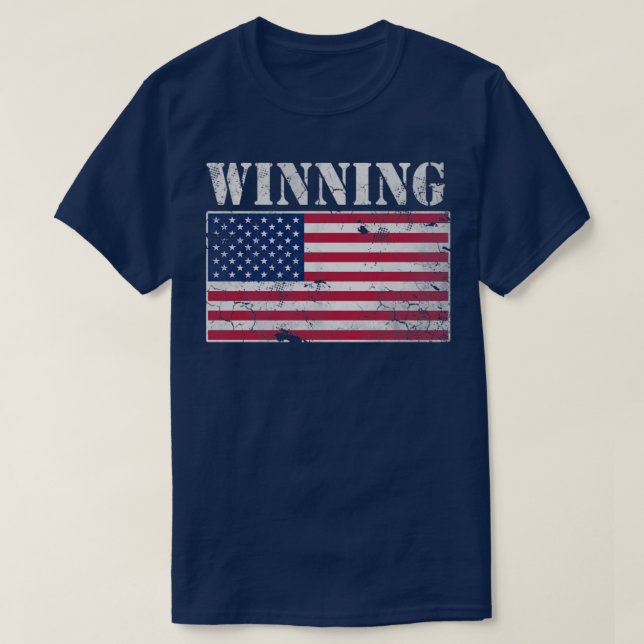 T-shirt États-Unis Victoire du drapeau américain 4 juillet (Design devant)