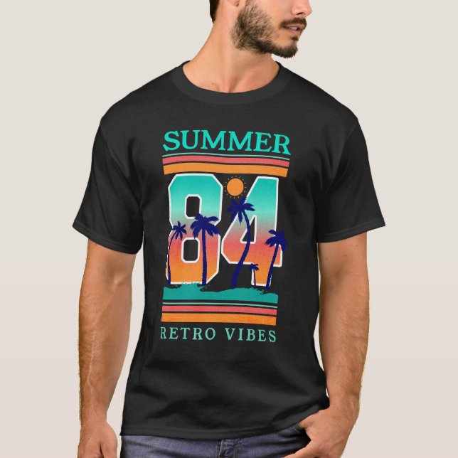 T-shirt Été 1984 Retro Vibe Beach Thème (Devant)