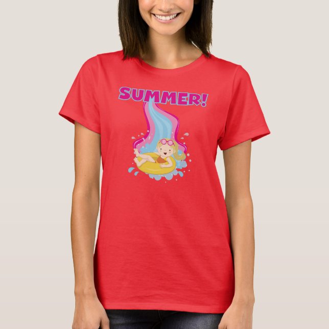 T-shirt Été blond de fille (Devant)