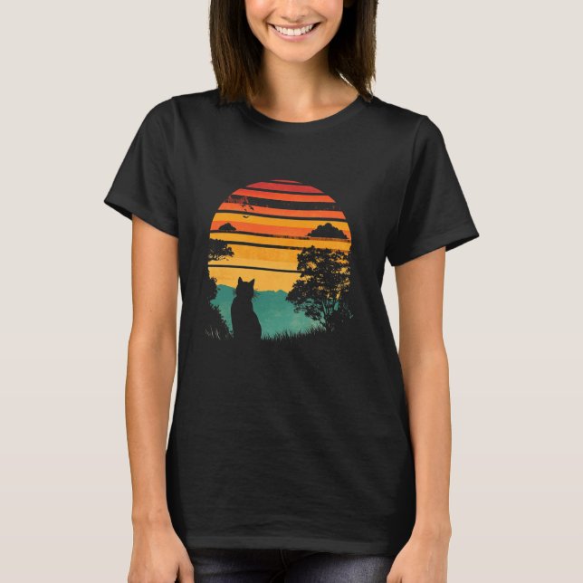 T-shirt Été Coloré de Chat (Devant)