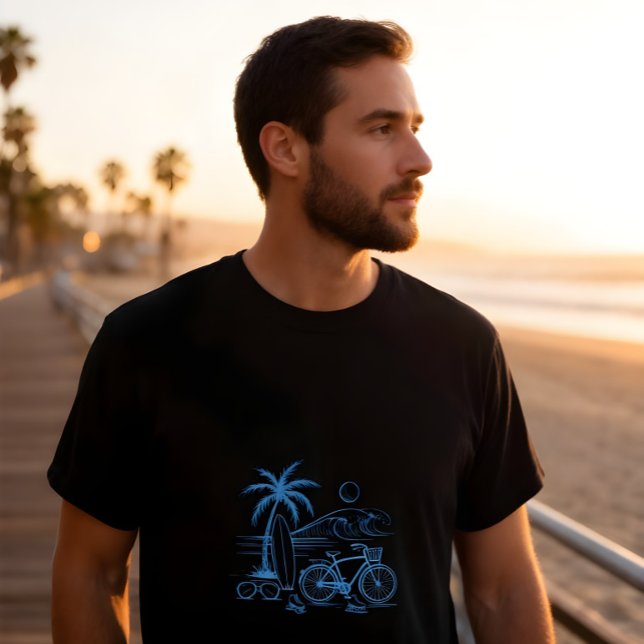 T-shirt Été côtier californien -bleu- (Créateur téléchargé)