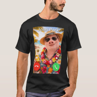 T-shirt Été de plage drôle John Pork appelle Brainrot