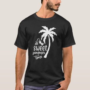 T-shirt Été Doux Avec Plage De Palmier