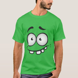 T-shirt Été drôle et laid visage hommes verts