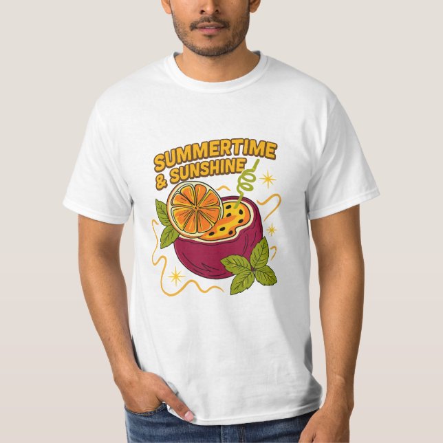 T-shirt Été et soleil - Vibes tropicales (Devant)