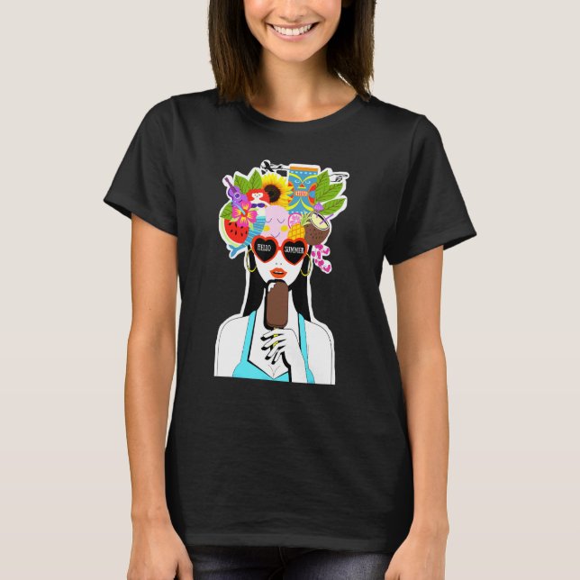 T-shirt Été Fille Avec Popsicle (Devant)