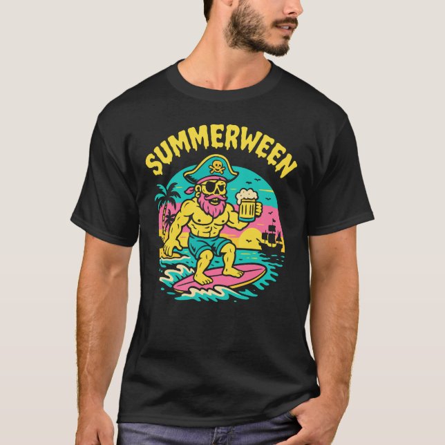 T-shirt Été Halloween Pirate d'été Summerween (Devant)