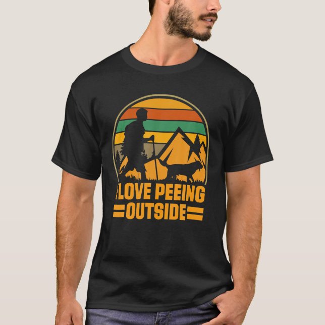 T-shirt Été J'Aime Peeing Extérieur, Camping Retro Funny (Devant)